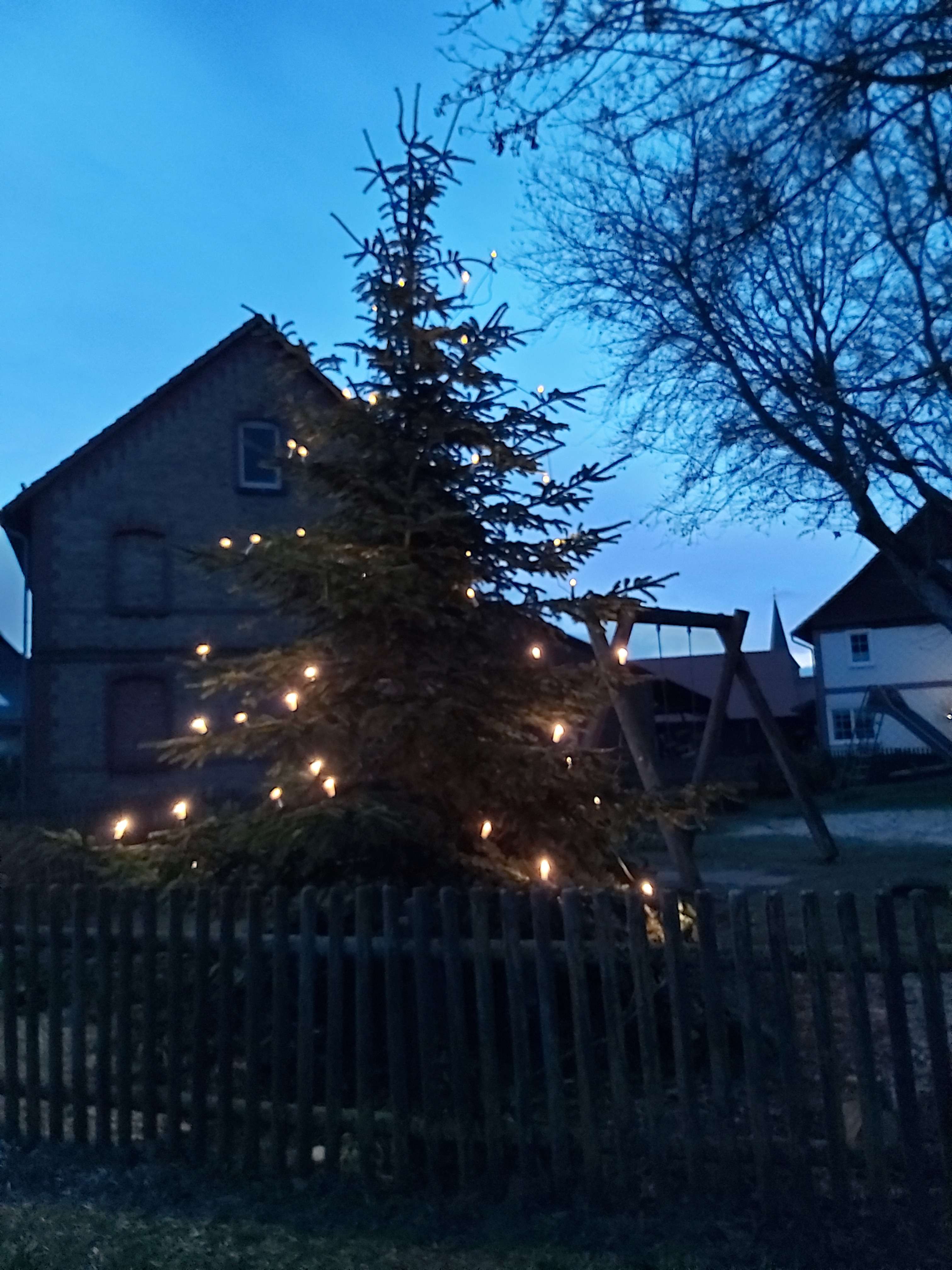 Der Weihnachtsbaum am Spielplatz in der Hauptstraße 2020